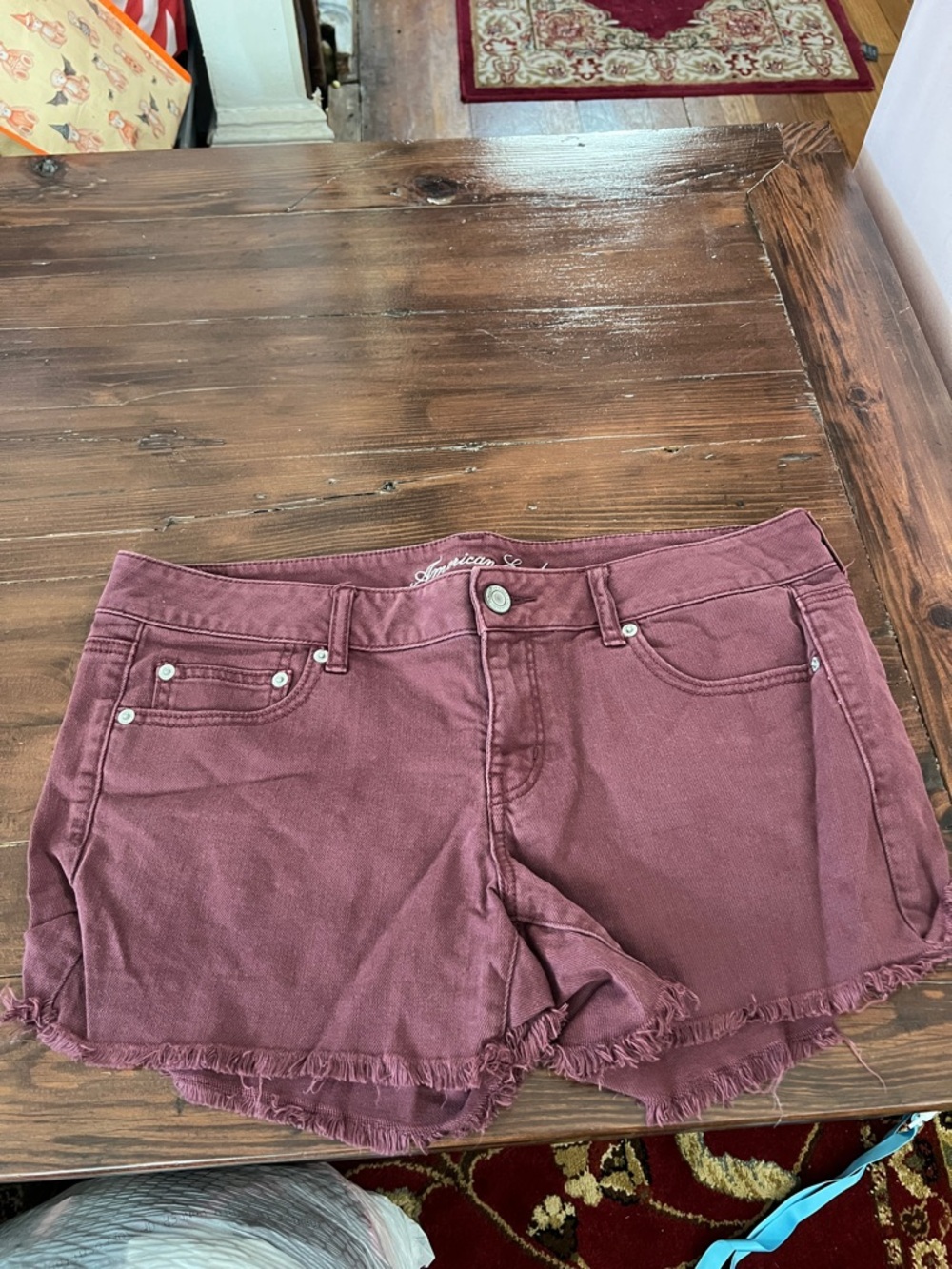 American Eagle Outfitters Mauve Frayed Hem Jean Shorts